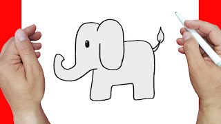 Como dibujar un elefante FACIL paso a paso para principiantes 3