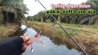 CARA CASTING IKAN GABUS PAKE SOFT LURE DI PARIT² SAWIT PINGGIR JALAN  |  UMPAN ANTI BONCOS