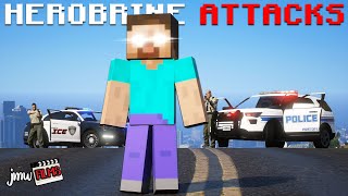 MINECRAFT HEROBRINE ATTACKS MY SERVER! | GTA 5 RP