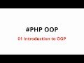1 PHP OOP Introduction to PHP Object Oriented Programming