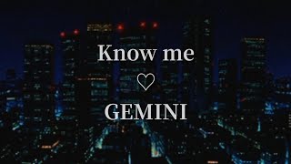GEMINI Know me lyrics video