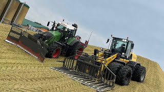 Fendt 936 Vario und New Holland auf dem Silo Maishäckseln 2024