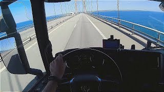 Denmark Storebæltsbroen POV Driving Scania R450