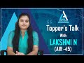 Anthropology Toppers' Talk, Highest Marks in Anthro -362, By Lakshmi N, AIR 45