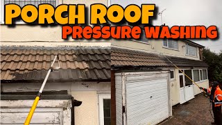 Porch roof pressure washing | Satisfying Exterior Cleaning