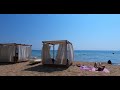 walking in agia agathi beach golden sand in rhodes beach walk