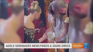 Adele serenades newlyweds & signs wedding dress in Vegas, Taylor Swift class will be offered at Stan