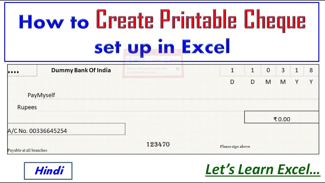 Cheque Writing Excel Template At Lily Johnson Blog