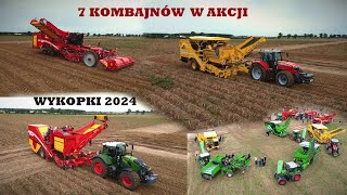 Wykopki ziemniaka  na dużą skale 7 kombajnów na polu Krajowe dni ziemniaka 22.08.2024 Potato poland