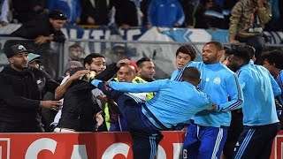 Patrick Evra kicks Marseille fan in the head