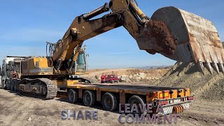 Transporting The Liebherr 964 Excavator To The Next Mining Site - Fasoulas Heavy Transports - 4k