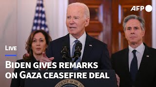 🔴LIVE: US President Biden gives remarks following the announcement of a Gaza ceasefire deal I AFP