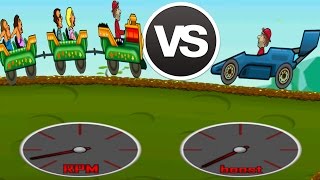 RACE CAR vs KIDDIE EXPRESS - Hill Climb Racing Garage vs Hill Climb Racing 1