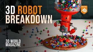 3d Blender Robot modeling and posing breakdown