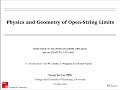 Seung-Joo Lee - Physics and Geometry of Open-String Limits