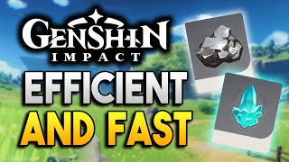 Fast and Efficient Route/Path to mine Minerals! - More than 70 Crystal per run! -【Genshin Impact】