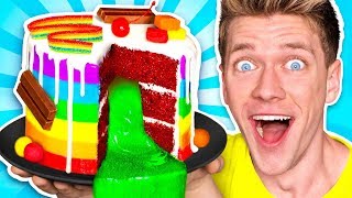 Mystery Wheel of Food Challenge! *SLIME CAKE* Learn How To Make DIY Sour Switch