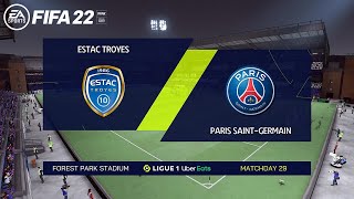 FIFA 22 Estac Troyes vs Paris Saint Germain Ligue 1 Uber Eats - Gameplay PC FULL HD