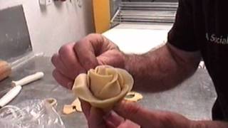 Demo of making a bread rose