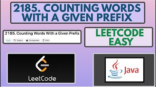 Leetcode | 2185. Counting Words With a Given Prefix | Easy | Java Solution