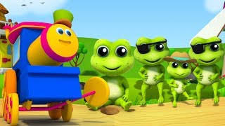 bob kereta | lima kodok kecil berbintik | lagu anak-anak | Kids Song | Five Little Speckled Frogs