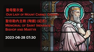 2023-06-28 07:30 聖依勒內主教 (殉道) (紀念) Memorial of Saint Irenaeus, Bishop and Martyr