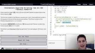 Freecodecamp Intermediate Algorithm: Sum up All Odd Fibonacci Numbers