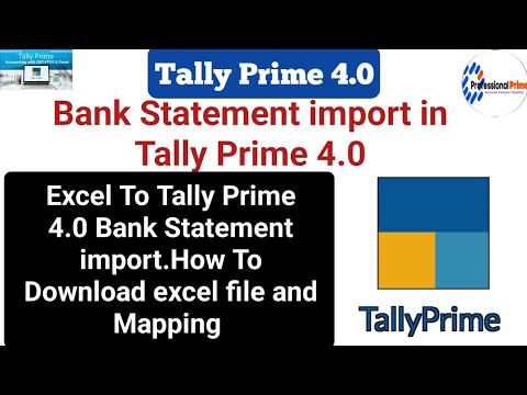 Tally Prime 4.0 | Bank Statement Import Excel To Tally Prime | Excel To ...