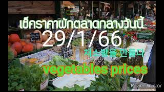 เช็กราคาผักตลาดกลางวันนี้ 29/1/66 ราคาผักทั่วไป พริก มะเขือ ถั่วแตงผักสดทุกชนิด