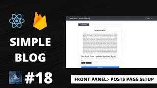 #18 Client Panel:- Posts Page Setup | React + Redux Firebase Simple Blog