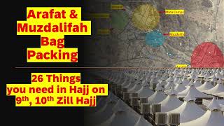 Arafat & Muzdalifah Bag Packing | 26 things to pack