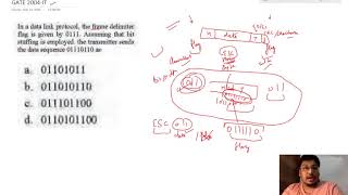 Framing Basics and Bit Stuffing || GATE-2004-IT Solution.