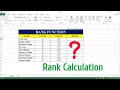 How to Calculate Rank in MS Excel | Rank Formula in Excel