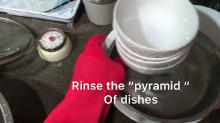 How to wash dishes super fast! Use “pyramid method”! 10 minutes.