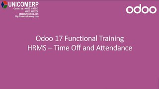 Odoo 17 Functional Training | HRMS | Time Off and Attendance| Odoo 17 Enterprise Version