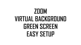 Zoom Green Screen Setup - Quick Tutorial #zoom