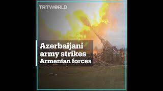 Azerbaijani army strikes Armenian forces