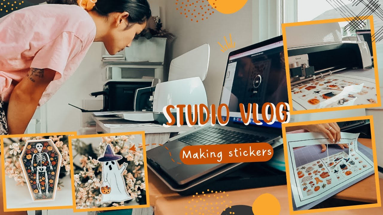 Studio Vlog September 2022 Making Fall Halloween Stickers Youtube