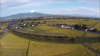 PHANTOM 2 Vision+ 鉄道空撮　磐越西線　ばんえつ物語号　C57 180　喜多方発　2015年9月21日