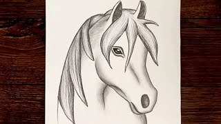 رسم سهل| رسمة الحصان الجميل مع شعره الطويل | رسم حيوان اليف و جميل | رسم للفرس جميل | رسم سهل و جميل