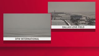 DFW Airport under ground stop, delays at Love Field as snow and sleet fall in North Texas