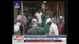 Governor Oshiomhole inspects construction work