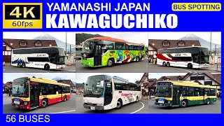 【Bus Spotting】Japan: Kawaguchiko Station, Yamanashi（バス 走行動画 河口湖駅）[4K]
