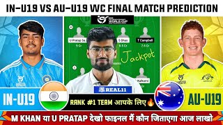 IN-U19 vs AU-U19 Dream11, IN-U19 vs AU-U19 Dream11 Prediction, India vs Australia U-19 Team Today