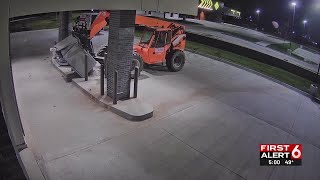 Thieves caught on camera using forklift to steal ATM in West Omaha