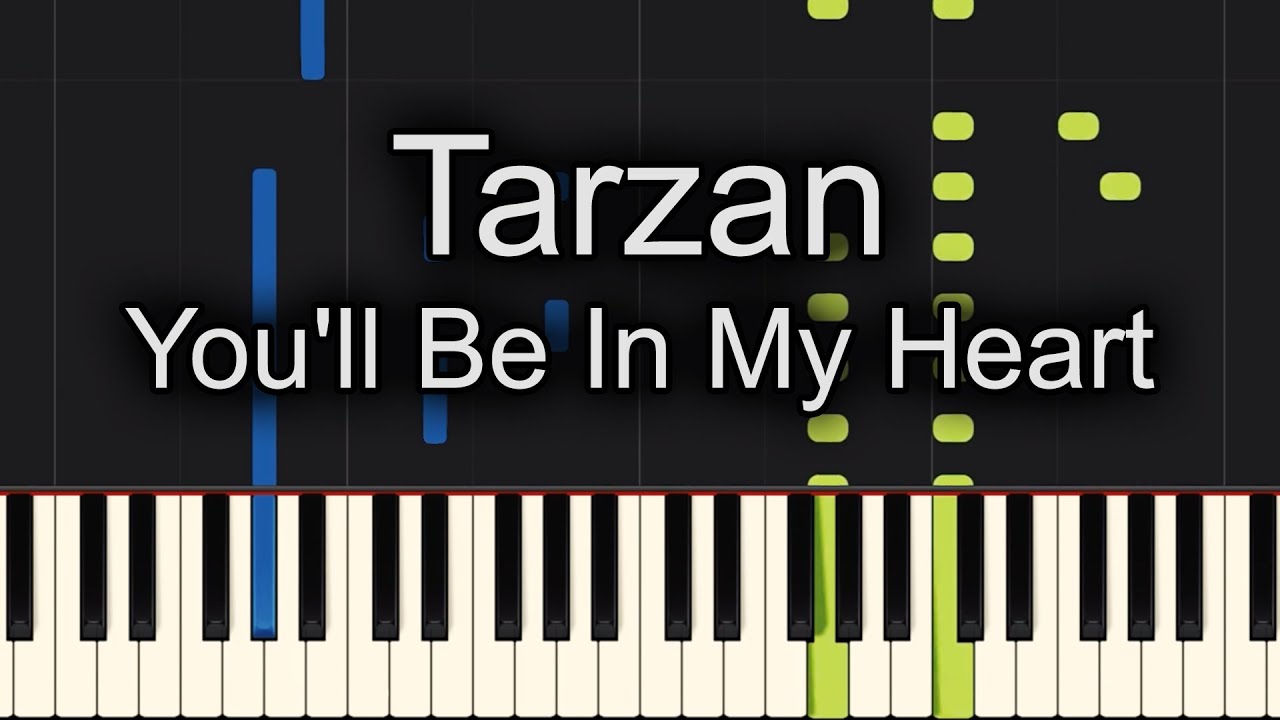 Tarzan You'll Be In My Heart Piano Tutorial Synthesia (easy) - YouTube