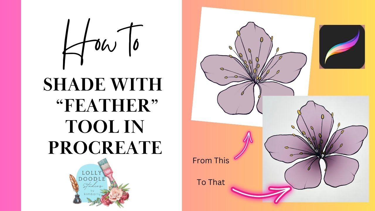Feather Tool For Blended Shading In Flower Illustrations Easy