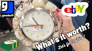 Thrift with Me! Thrifting Goodwill Las Vegas for Items to Sell on Ebay. I found a Lucite Shell Clock