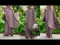 How to make 2 piece asymmetry abaya dress/ Abaya cutting and stitching/ Modest dress tutorial