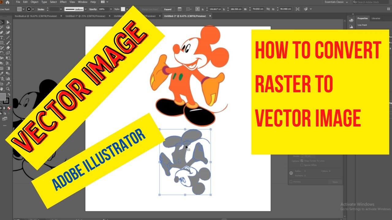 How To Convert Raster Image To Vector In Adobe Illustrator Image